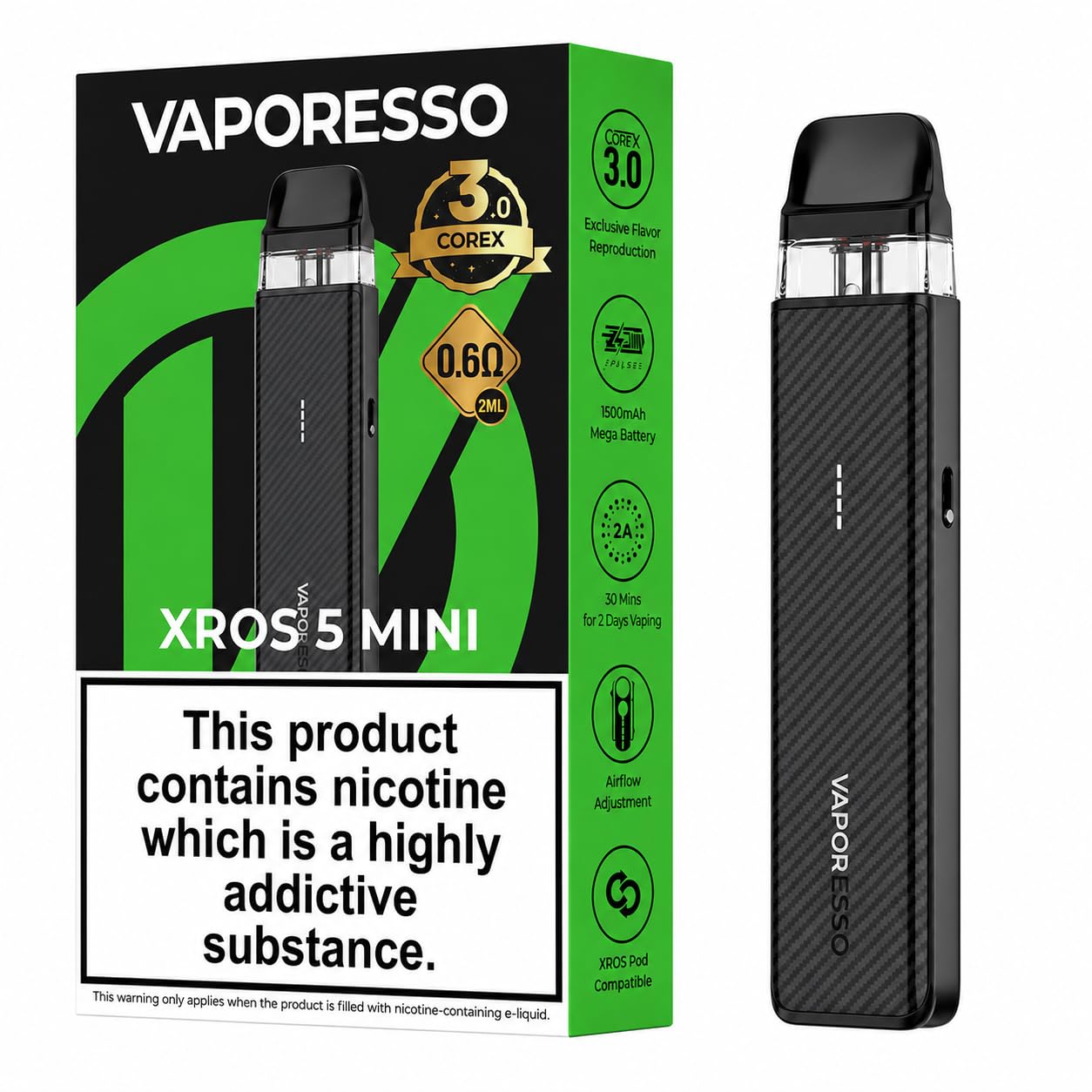 VAPORESSO XROS 5 Mini Pod Kit [Carbon Black]