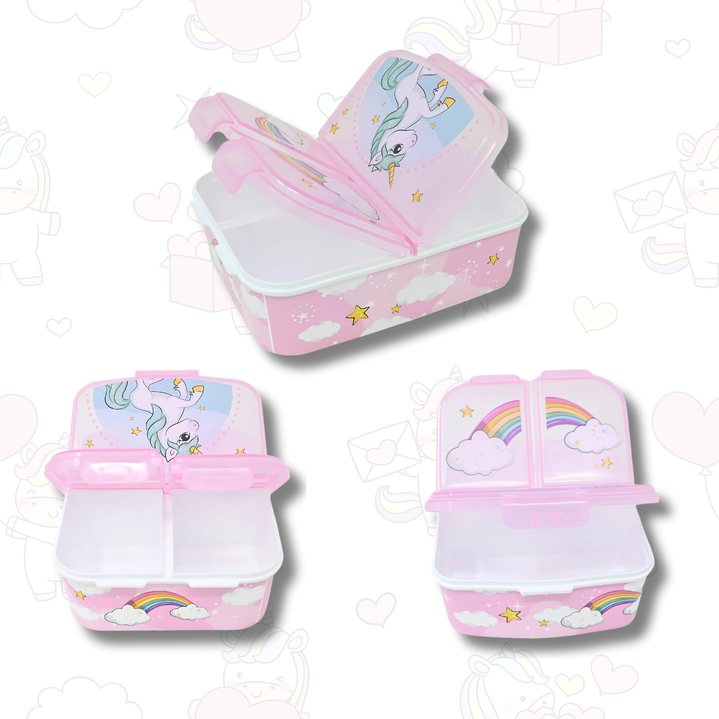Ensemble sac à dos licorne pour fille - Boîte à déjeuner, gourde et sac de gym - Ensemble 3 pièces