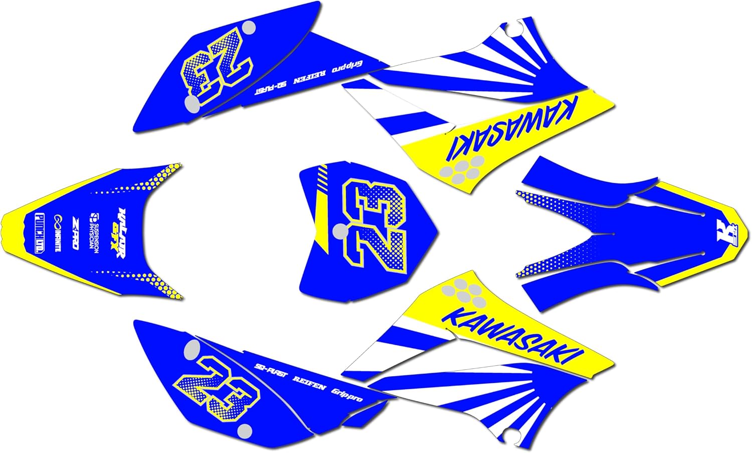 Graphics Kit for Kawasaki KLX110, KLX110R/RL (2010-2024) FH Series Pink 09 Mil - Dirt Pit Bike Motorcycle Stickers,Dirtbike Racing Decal no Plastics