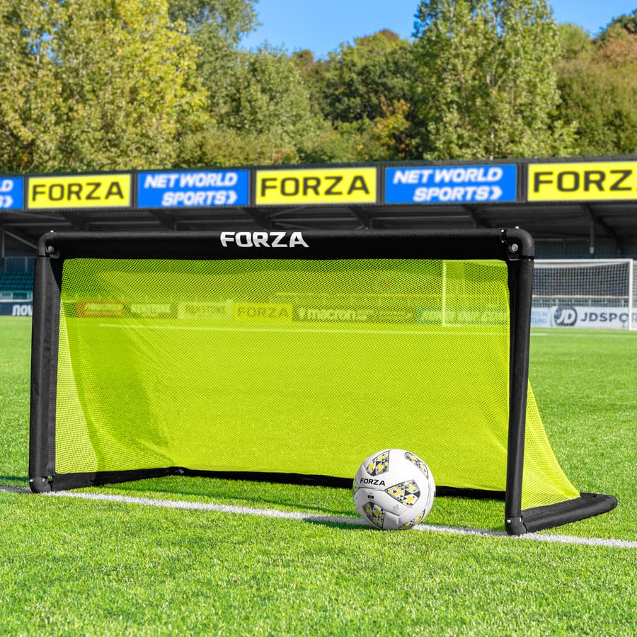 FORZA POD Goal Lite | Lightweight ALU40 Portable Soccer Goal Assembles in Seconds Perfect for Training Matches & Backyard Play Sizes: 4ft 5ft & 6ft (Fluro Yellow 5 x 2.5)