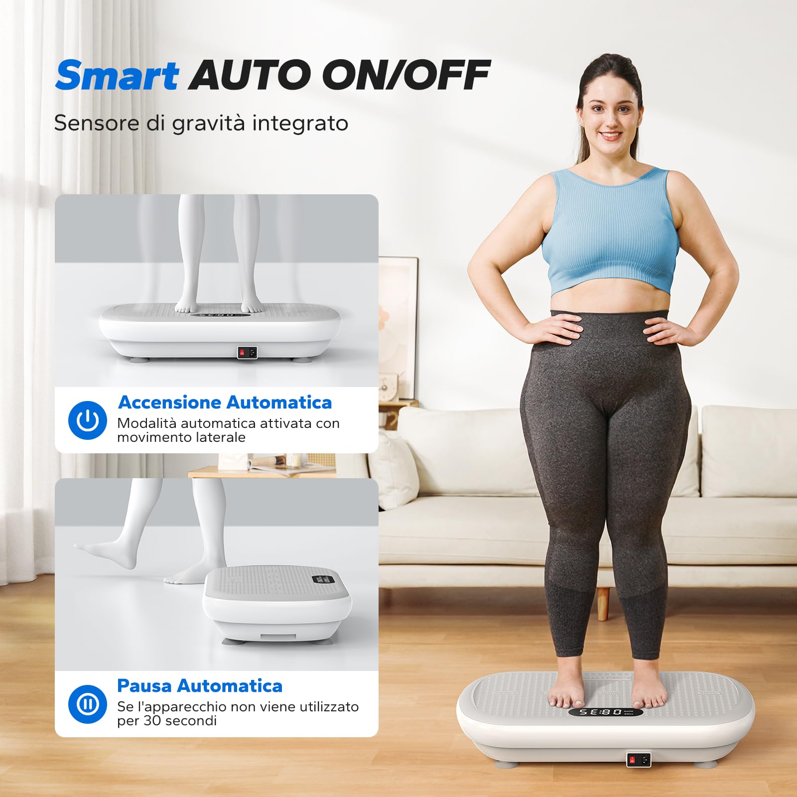 MERACH Pedana Vibrante Dimagrante Potente per L'allenamento e il Modellamento, Ampiezza di 13 mm, Capacità di Peso di 200 kg, Pedale in Silicone, Altoparlante Bluetooth Incorporato