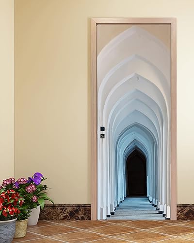 Miniatura 5 de FLFK - Adhesivo adhesivo para puerta, 3D para puerta, autoadhesivo, extraíble, para decoración del hogar, 30.3 pulgadas de ancho x 78.7 pulgadas de