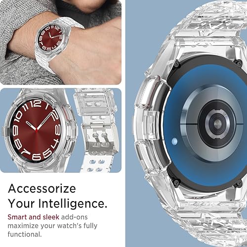 Miniatura 5 de Miimall Funda con correas para Samsung Galaxy Watch 6 Classic 1.693 in Band Bumper TPU Correa deportiva de repuesto completo para Galaxy Watch 6