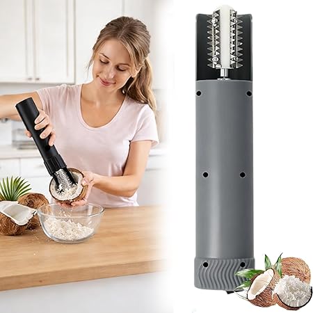 Electric Coconut Grater Machine, Portable Handheld Wireless Scraper & Shredder