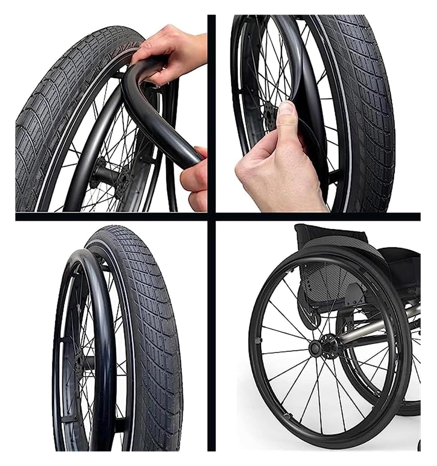 Fundas de silicona antideslizantes para llantas de silla de ruedas, 24 pulgadas, 1 par de empuñaduras de mano rosas para accesorios de silla de ruedas traseras