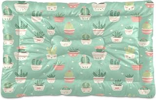 Cactus and Succulents Dog Bed & Cat Bed for Small/Medium Pets, Ultra Soft Calming Washable Pet Bed with Non-Slip Bottom, 18x24 Inch（134）