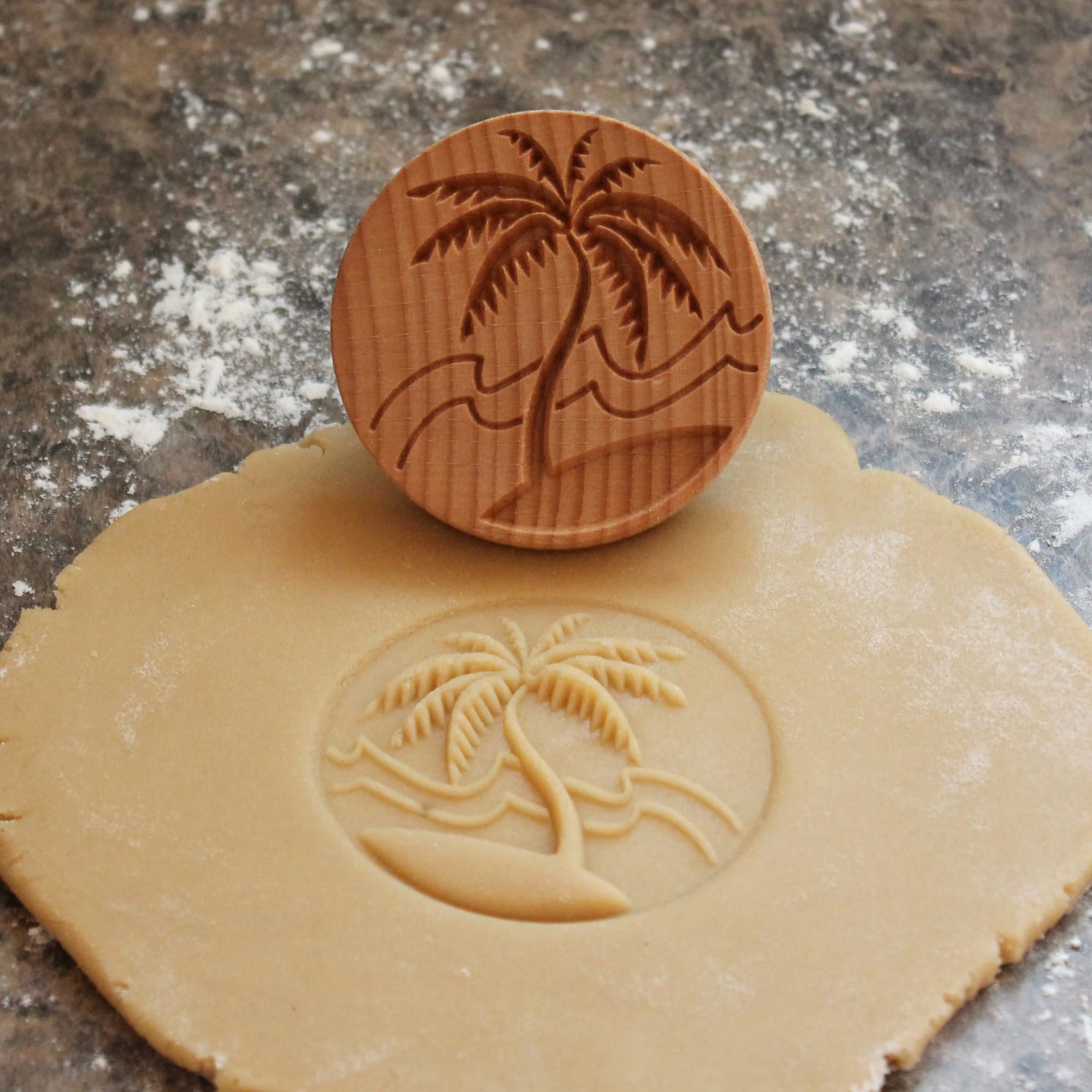 Tampon à biscuits en bois, 6,3 cm (Tropical Island CS-046)