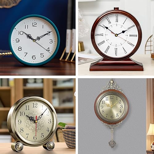 Miniatura 4 de EMOON Kit de reemplazo de mecanismo de 15 piezas con 16 manecillas, motor de barrido silencioso, funciona con pilas para reparación, bricolaje o