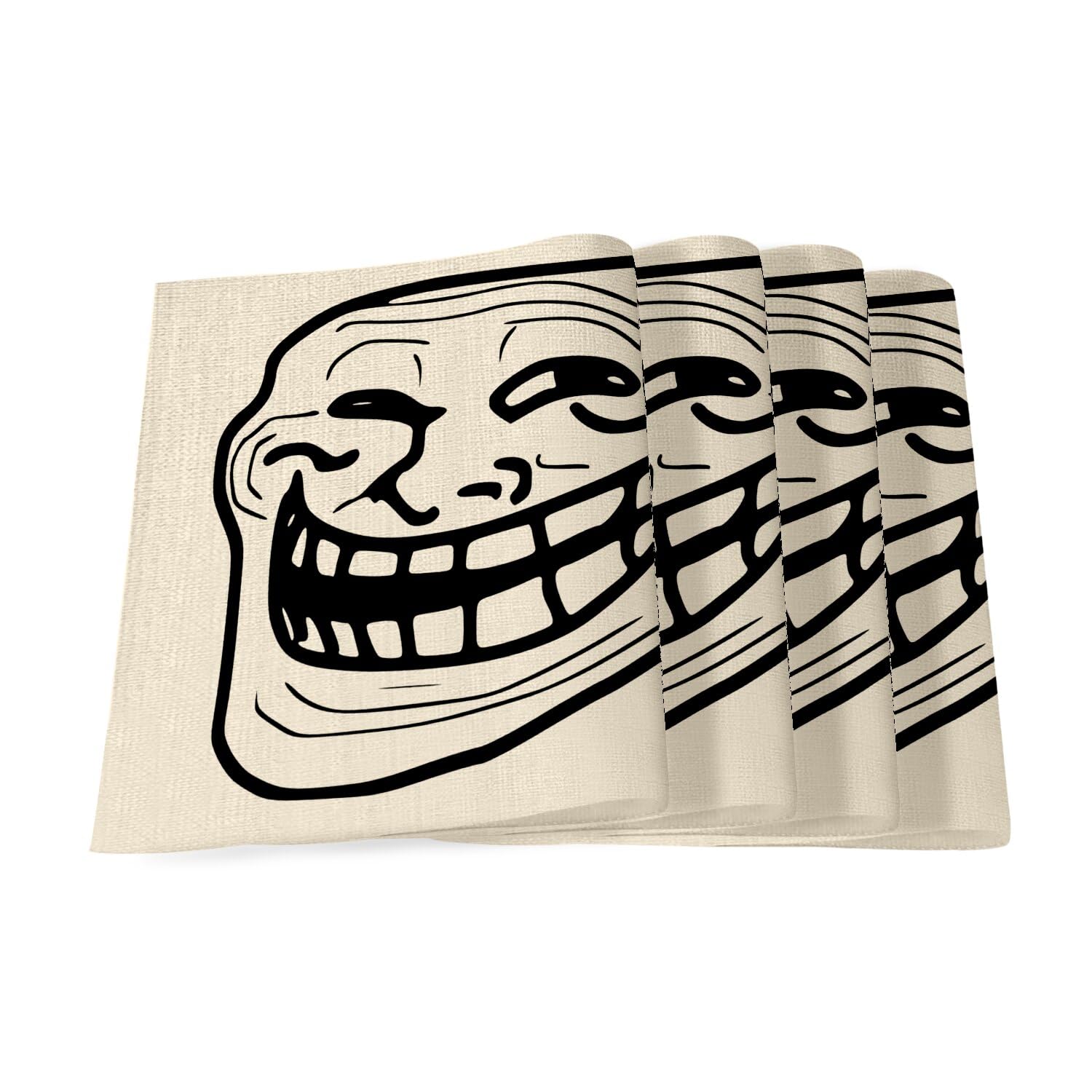 Set de table en lin Troll Face fini les repas ennuyeux avec cette déco fun grand format