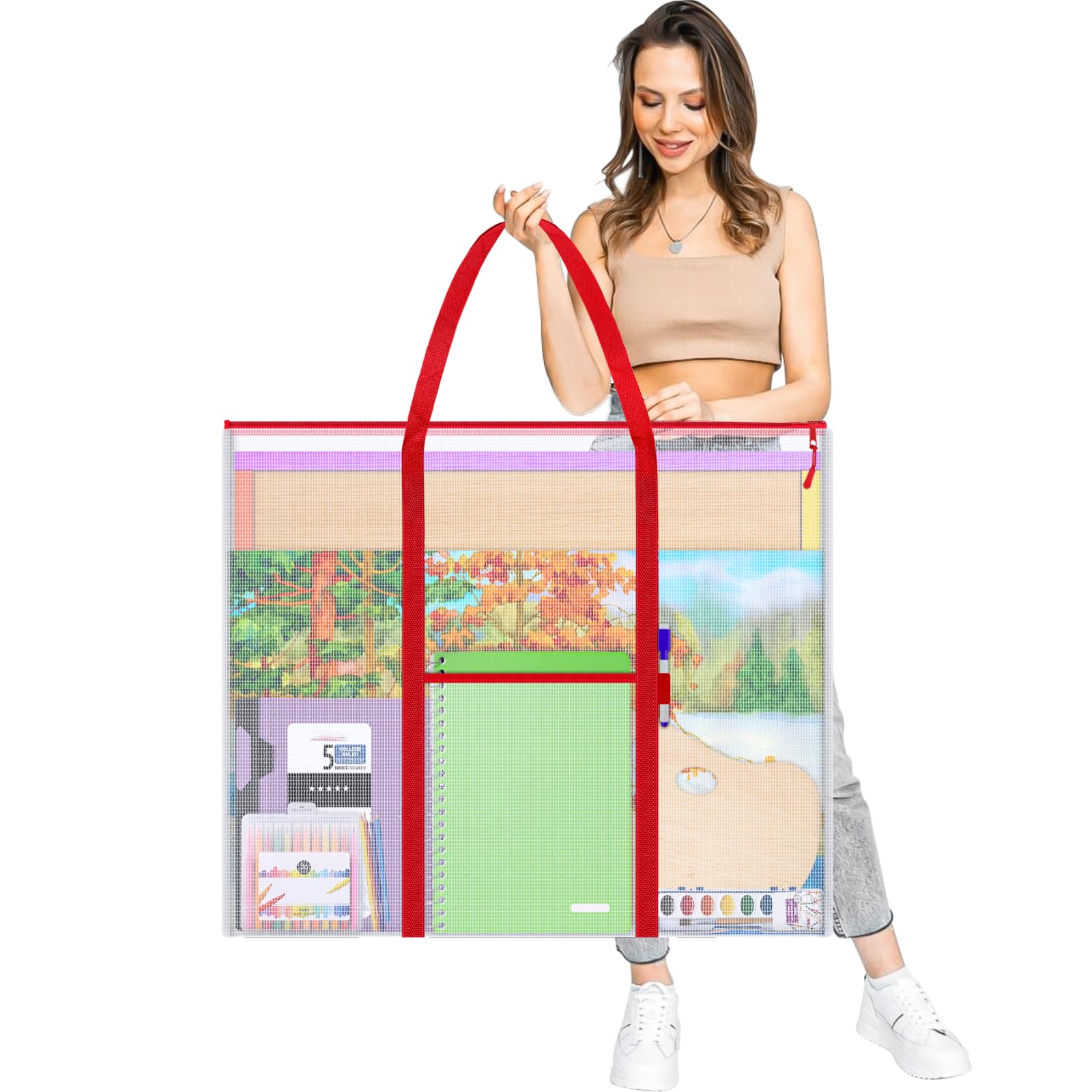 ZKOO Bulletin Board Poster Storage, Extra-Large Storage Chart Art Portfolio Bag 30 x 25 Inchs, Bulletin Board Sheet Organization for Bulletin Boards, Scrapbooks, Keepsake and Poster (30" X 25")