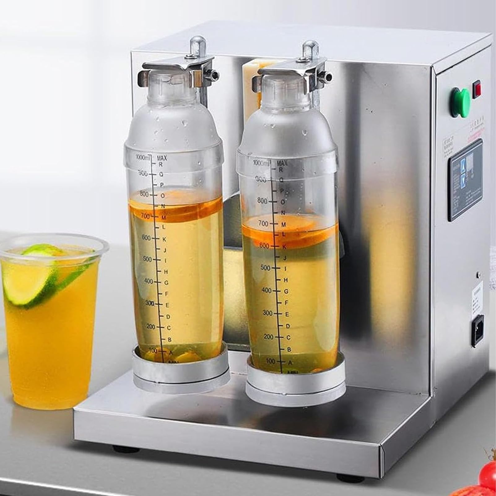 Pnpaea 120W Electric Milk Tea Shaker,Electric Grade Mixer,Cocktails Electric Grade Mixer Electric, with 2X 1000 ML PC Cups,for Boba Tea Milk Tea Coffee Juice