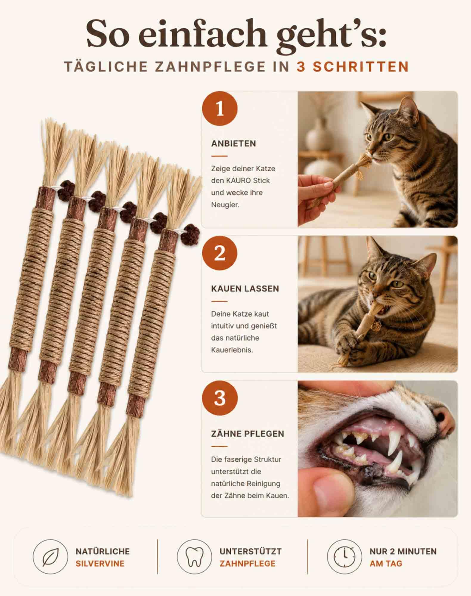 Kuro Sticks Katze, Silvervine Kuro Ritual Katzen Für Natür Zahnpflege (15)