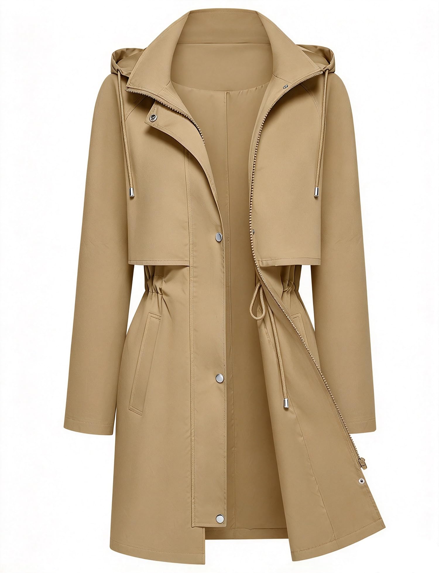 Bloggerlove Women Lightweight Rain Jacket Hooded Raincoat