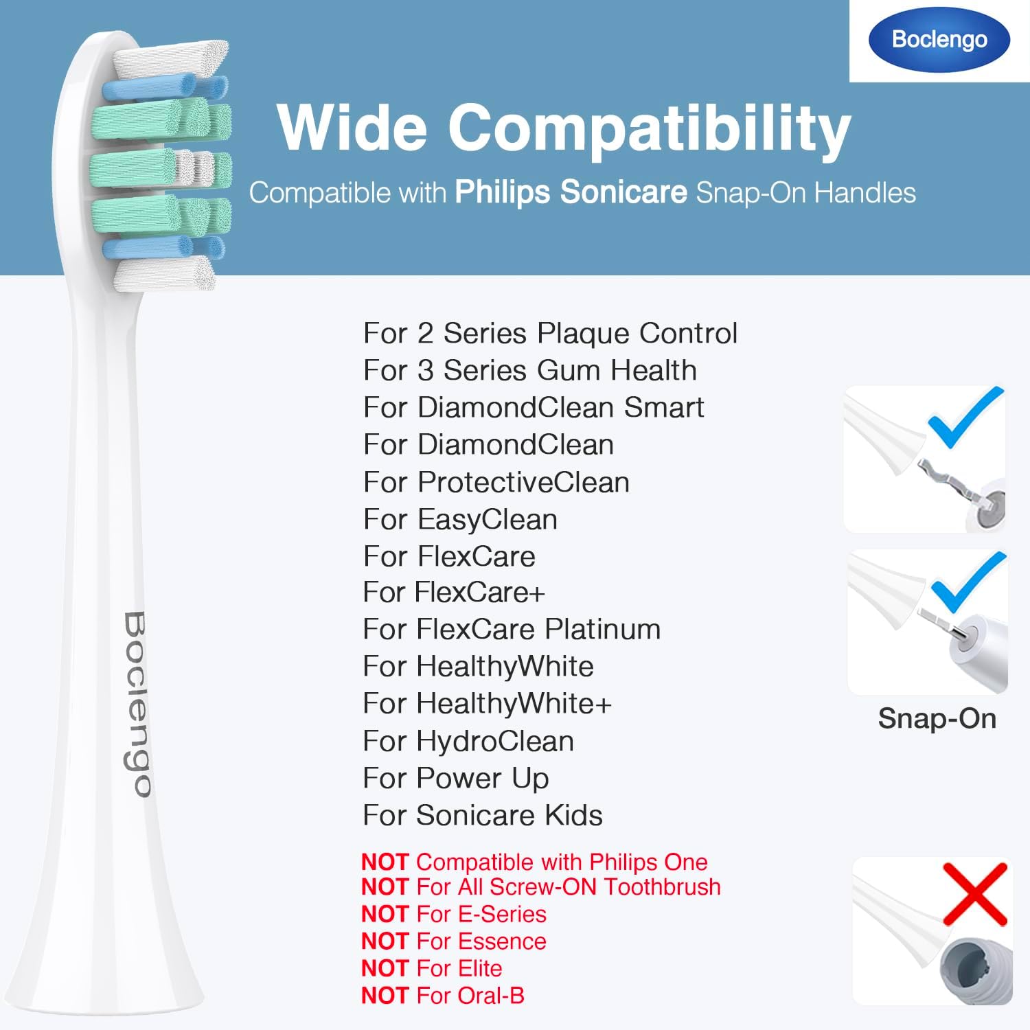 12 Pack Replacement Toothbrush Heads for Philips Sonicare Replacement Heads C2,C1,4100, Electric Replacement Brush Head for Phillips Sonicare Brush C2, C1, 4100, for Sonic Care Toothbrush,White White 1 Count (Pack of 12)