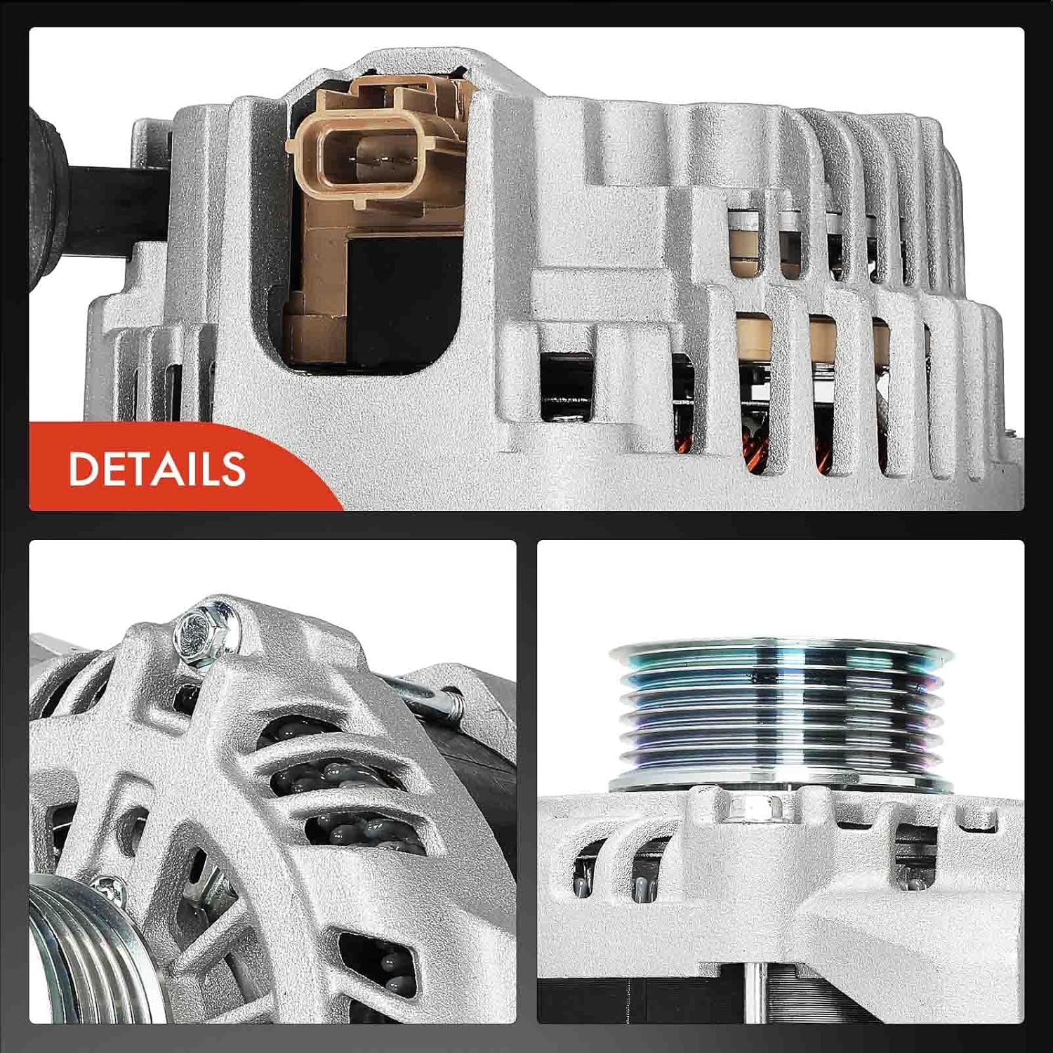 A-Premium Alternator Compatible with Ford F-53 Motorhome Chassis 2008-2009 2011-2014, 6.8L, 12V 175A 6-Groove Pulley Clockwise, Replace# A3TX0691, 9C3Z10346B