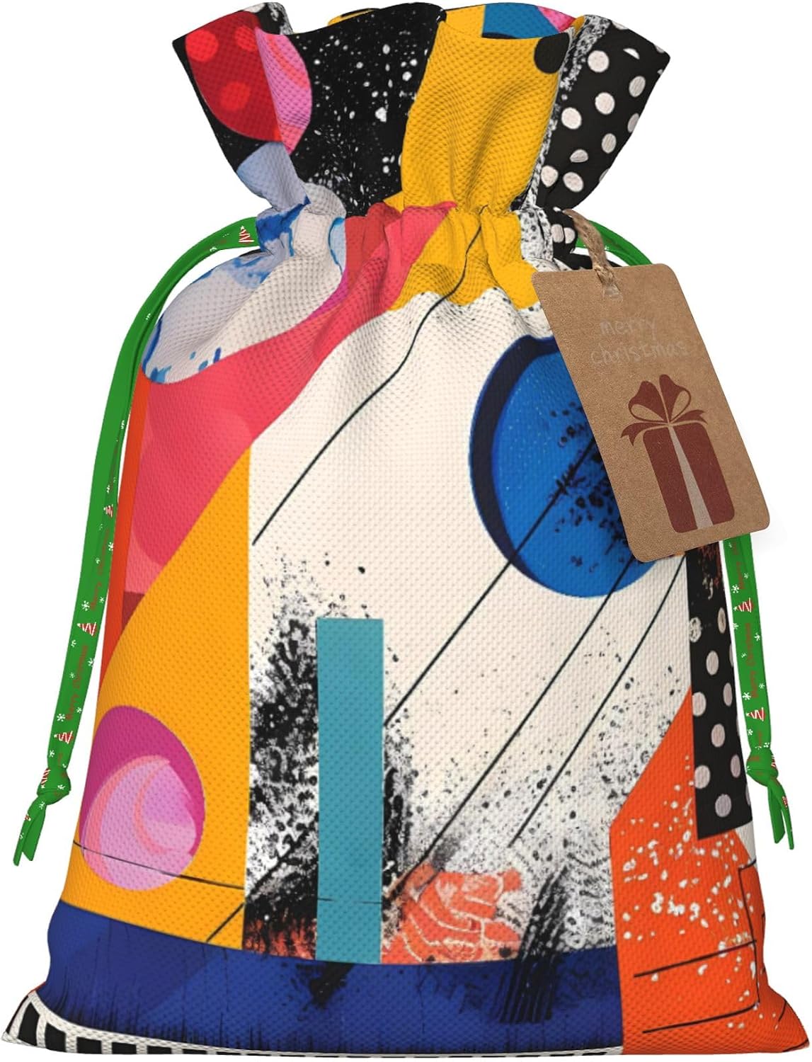 Hekroxu Gift Bag Reusable Wrapping Bag For Holiday Party,Modern Collage (1)
