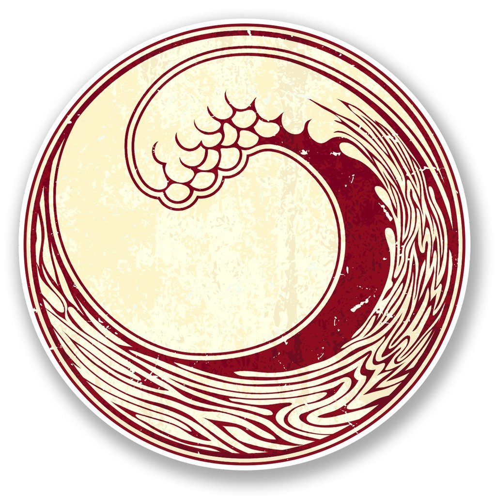 Destinationvinyl Multi 2 X 10Cm/100Mm Japanese Wave Window Cling Sticker Car Van Campervan Glass #5858