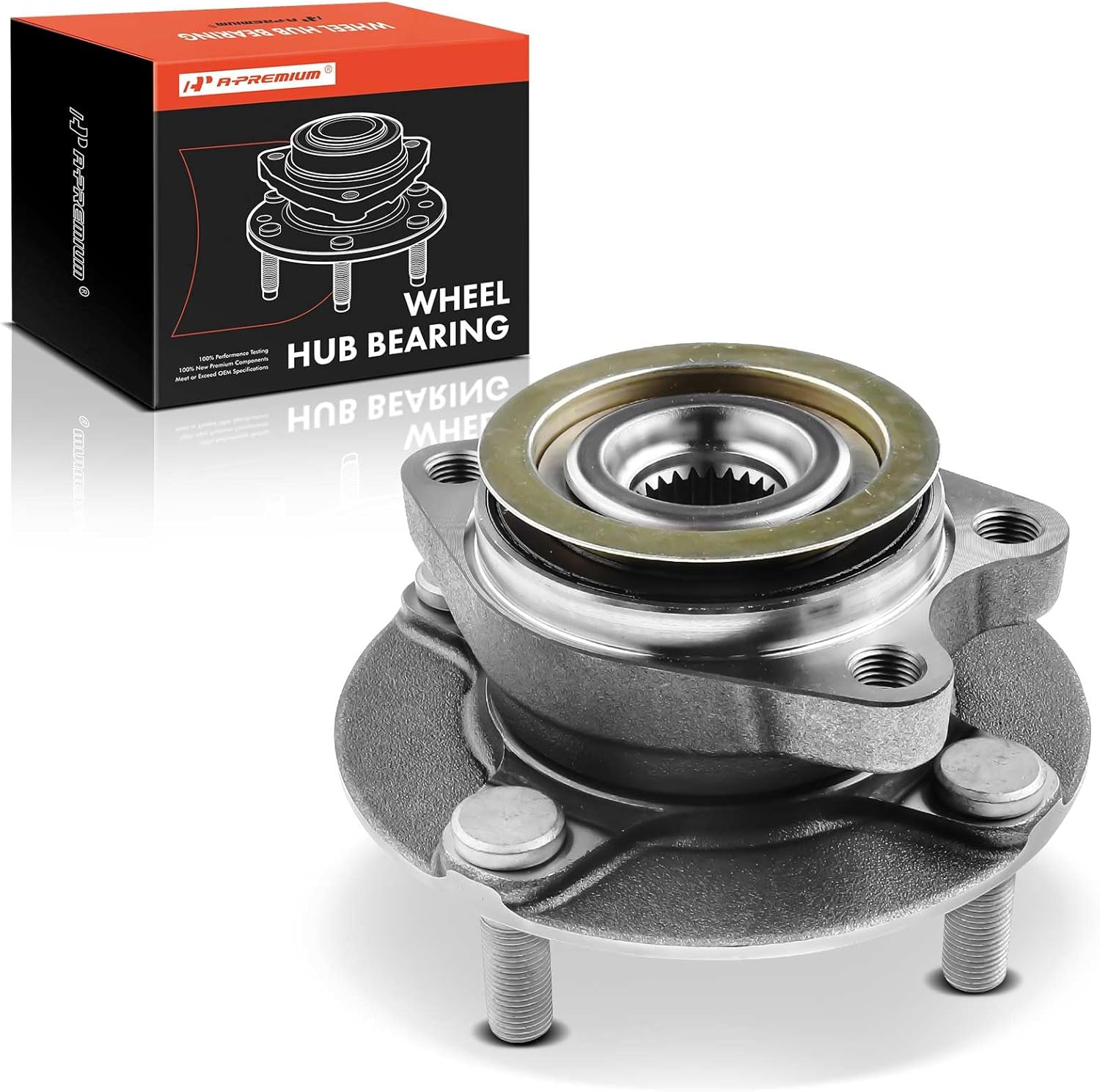 A-Premium Front Wheel Bearing and Hub Assembly with 4-Lug Compatible with Nissan Cube 2009-2014