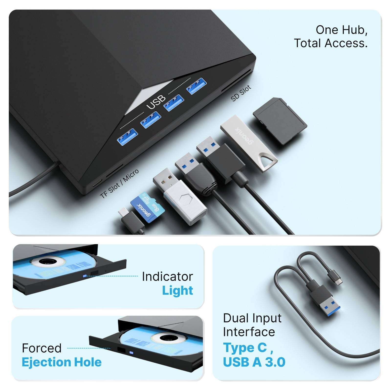 Geonix 7-in-1 USB 3.0 External CD/DVD Drive -6 Geonix 7-in-1 USB 3.0 External CD/DVD Drive -6