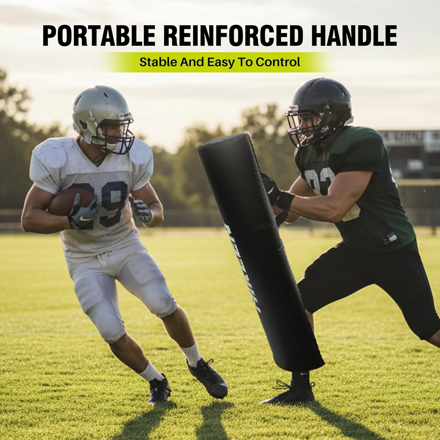 Hikeen Football Step Over Dummy 2 PCS for Adult Agility Training Dummy with Reinforced Handles Football of Agility, Footwork, Defensive Practice Drills 14.9''x47'' Stepping Dummy with Handles