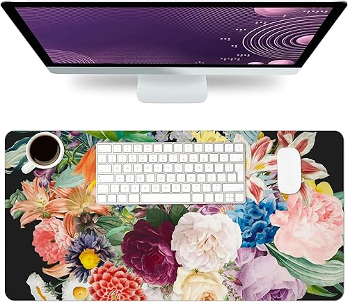 Alfombrilla protectora grande de 31.5 x 15.7 pulgadas, antideslizante, de piel sintética, alfombrilla de mouse impermeable para oficina y ramo de Alfombrilla protectora grande de 31.5 x 15.7 pulgadas, antideslizante, de piel sintética, alfombrilla de mouse impermeable para oficina y ramo de