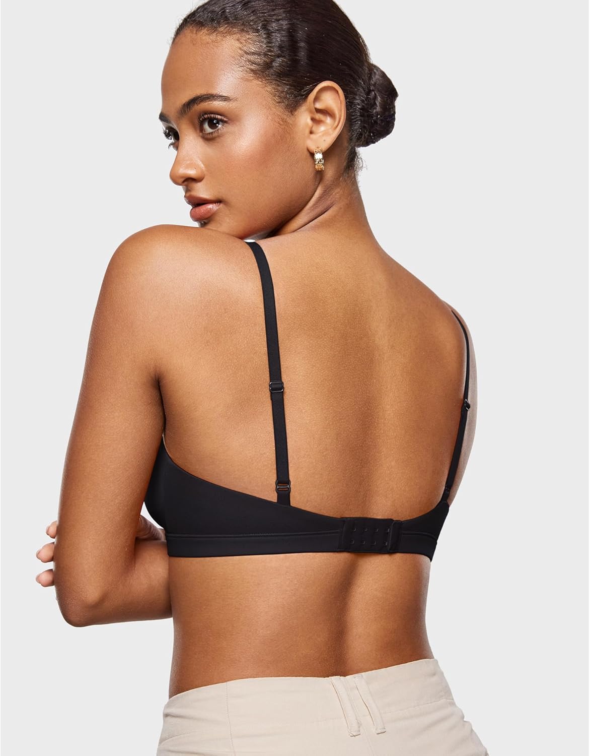 INLYRIC Women's Inbarely Triangle Bralette Comfortable Unlined V Neck Wireless Smoothing Bra Top Stretch - Image 6