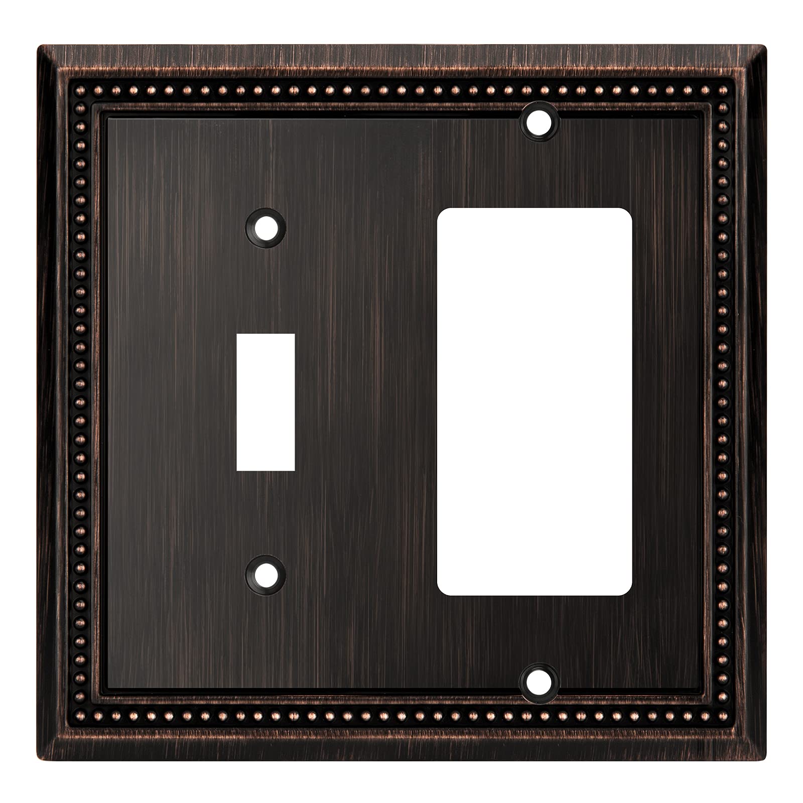 Henne Bery Sunken Pearls Heavy Duty Decorative Wall Plate Switch Plate Outlet Cover (Toggle/Decorator, Aged Bronze)