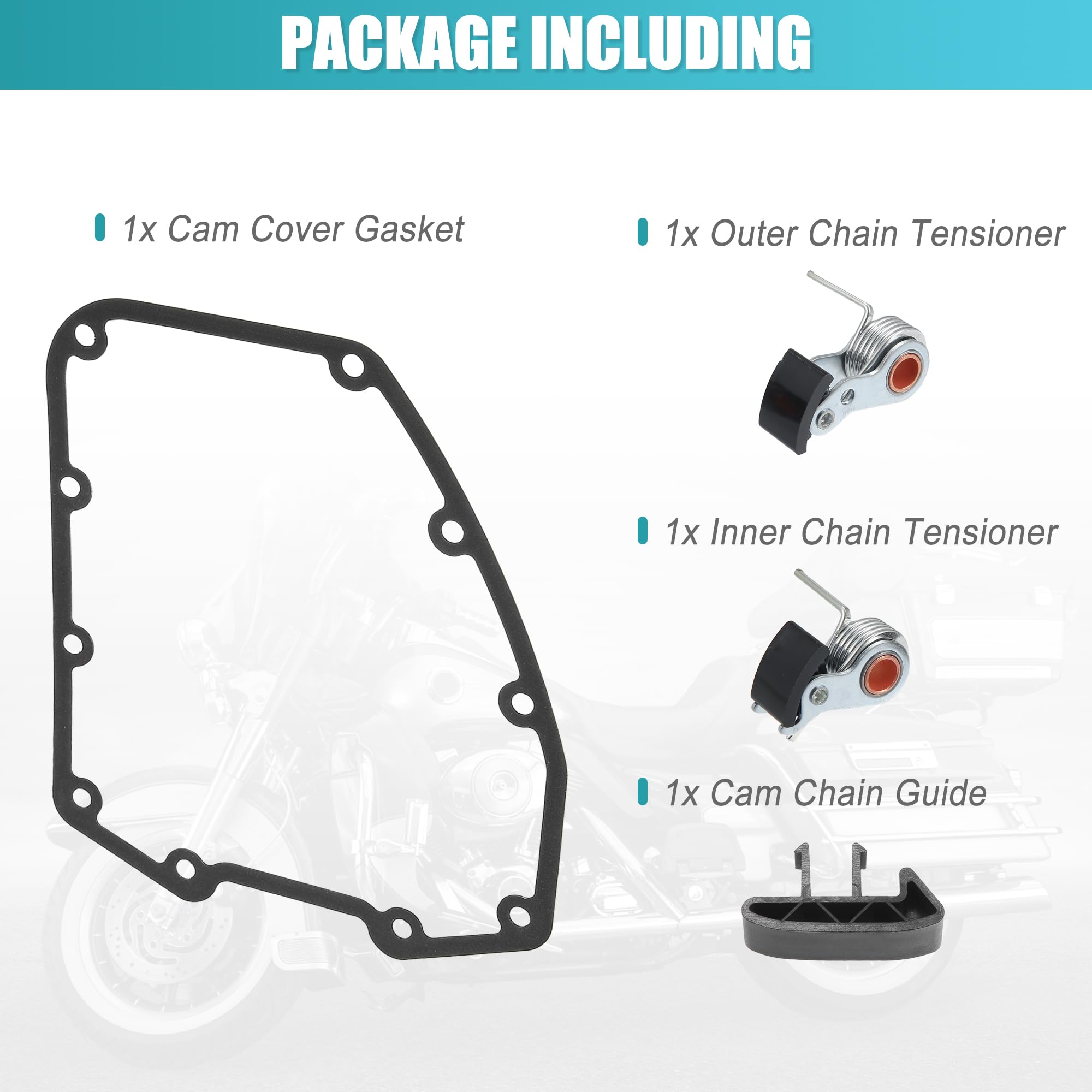 QUARKZMAN 1 Ensemble Intérieur Extérieur Jumeau Cam Chaîne Tendeur avec Joint pour Harley