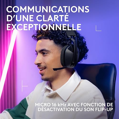 Logitech G G321 LIGHTSPEED, casque gaming Bluetooth sans fil - Noir - 3