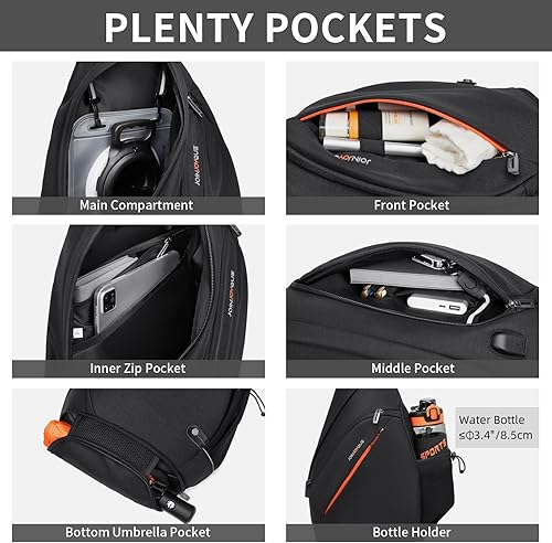 Miniatura 5 de Mochila de hidratación de 19L para senderismo (incluye bolsa de agua de 2 litros), mochila grande, mochila de hidratación, mochila cruzada