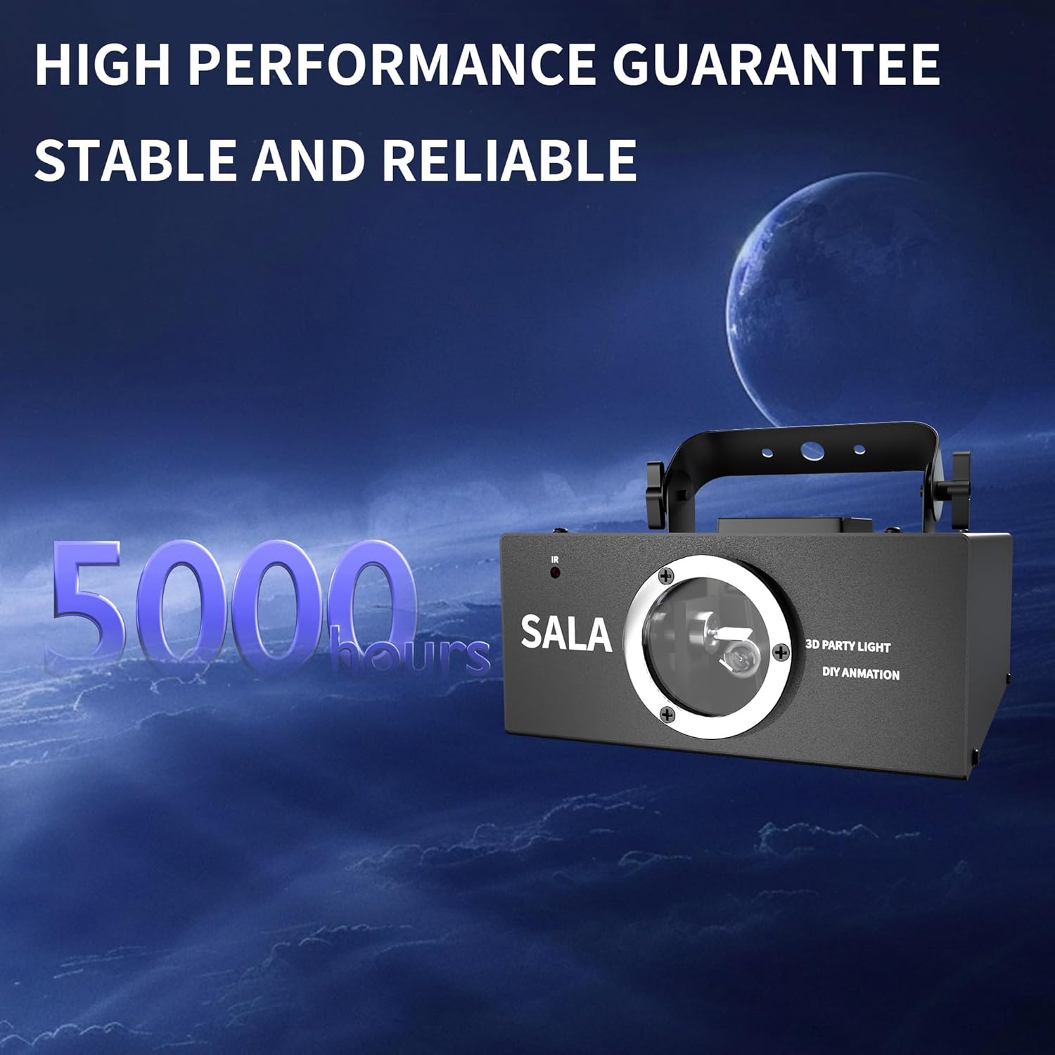 DJ Laser Light for Party, 3D Animation Loop, Full RGB Color, Sound Activated, Beam Effect, DMX512, Ideal for DJ Disco Stage Karaoke Halloween Christmas