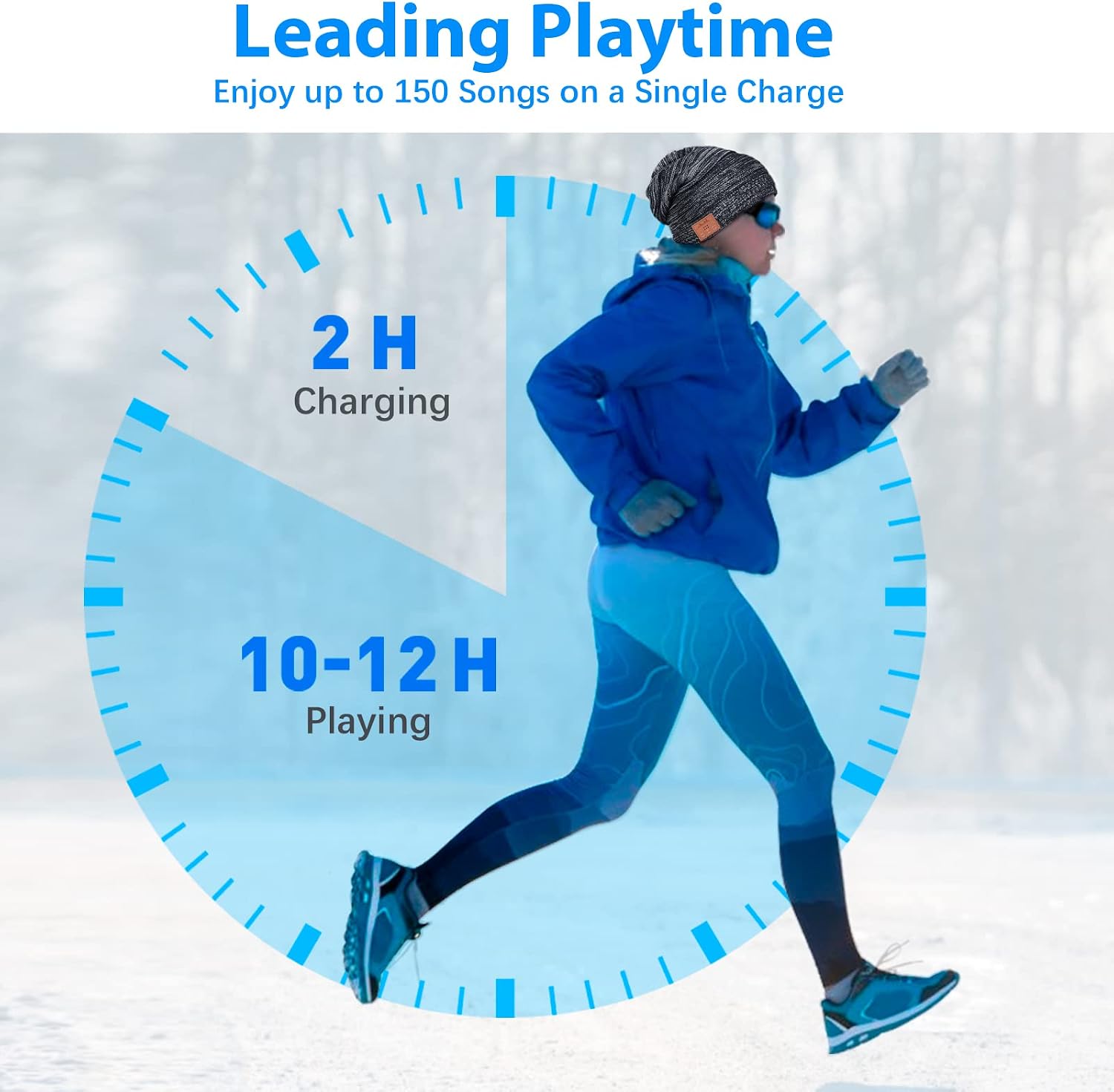 EverPlus Bluetooth Beanie Hat, Gifts for Men, Women with Wireless Bluetooth 5.0, Winter Hat Built-in Detachable HD Stereo Speakers & Microphone, Unisex Music Beanie for Outdoor Sports