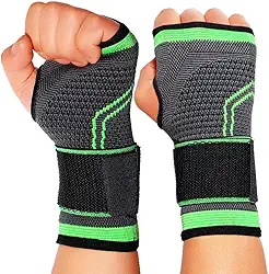 Kit 02 Munhequeira de Compressão Punho Elástica Ajustável Ortopédica Esportes Proteção Tendinite