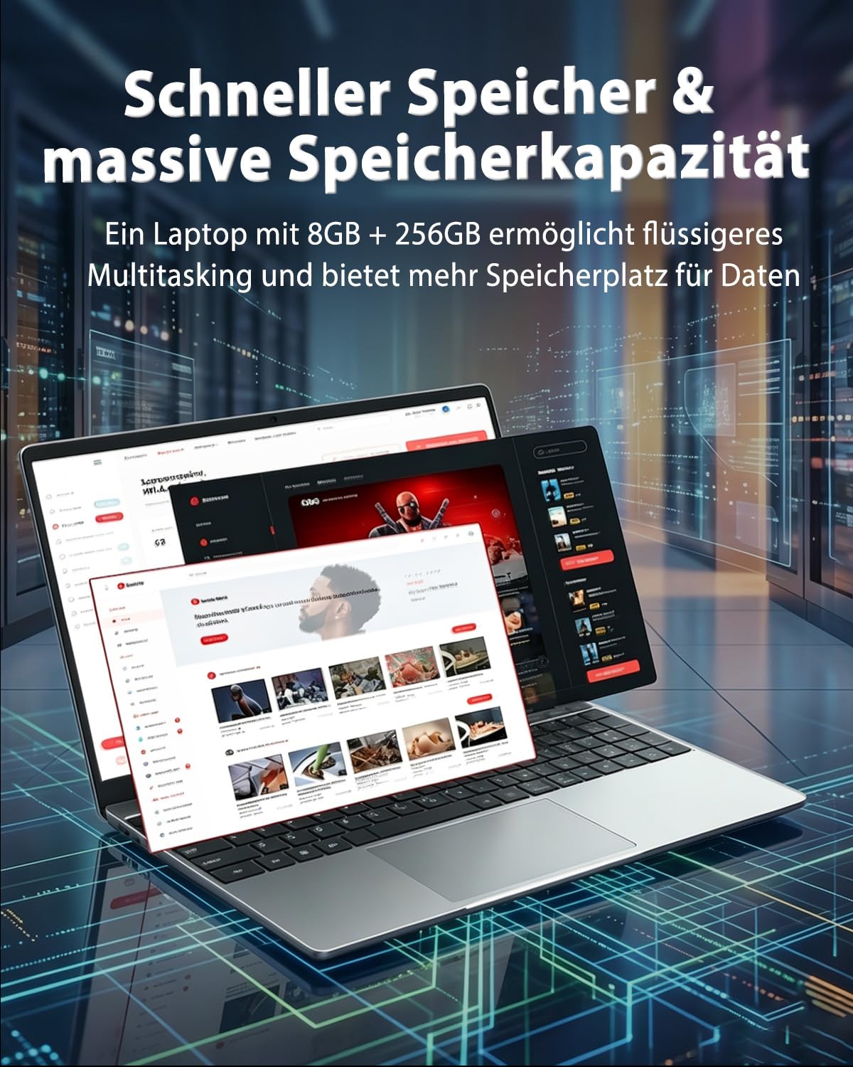 Molegar 2026 Laptop 15.6 Zoll,8GB RAM 256GB SSD,N5100 Prozessor,FHD Display,Notebook mit Beleuchtete Tastatur und Fingerabdrucksensor für Studierende und Unternehmen