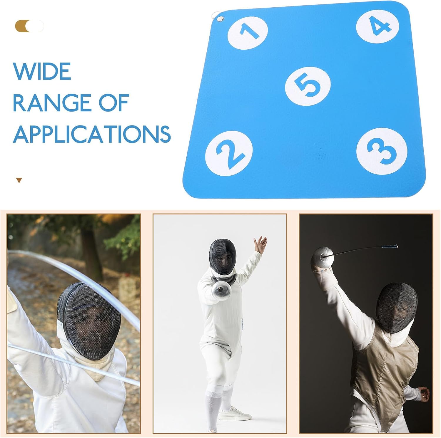 Fencing Training Target Wall-Mounted Double-Sided Rubber Precision Practice Tool Weather-Resistant Fencing Equipment for Indoor and Outdoor Use