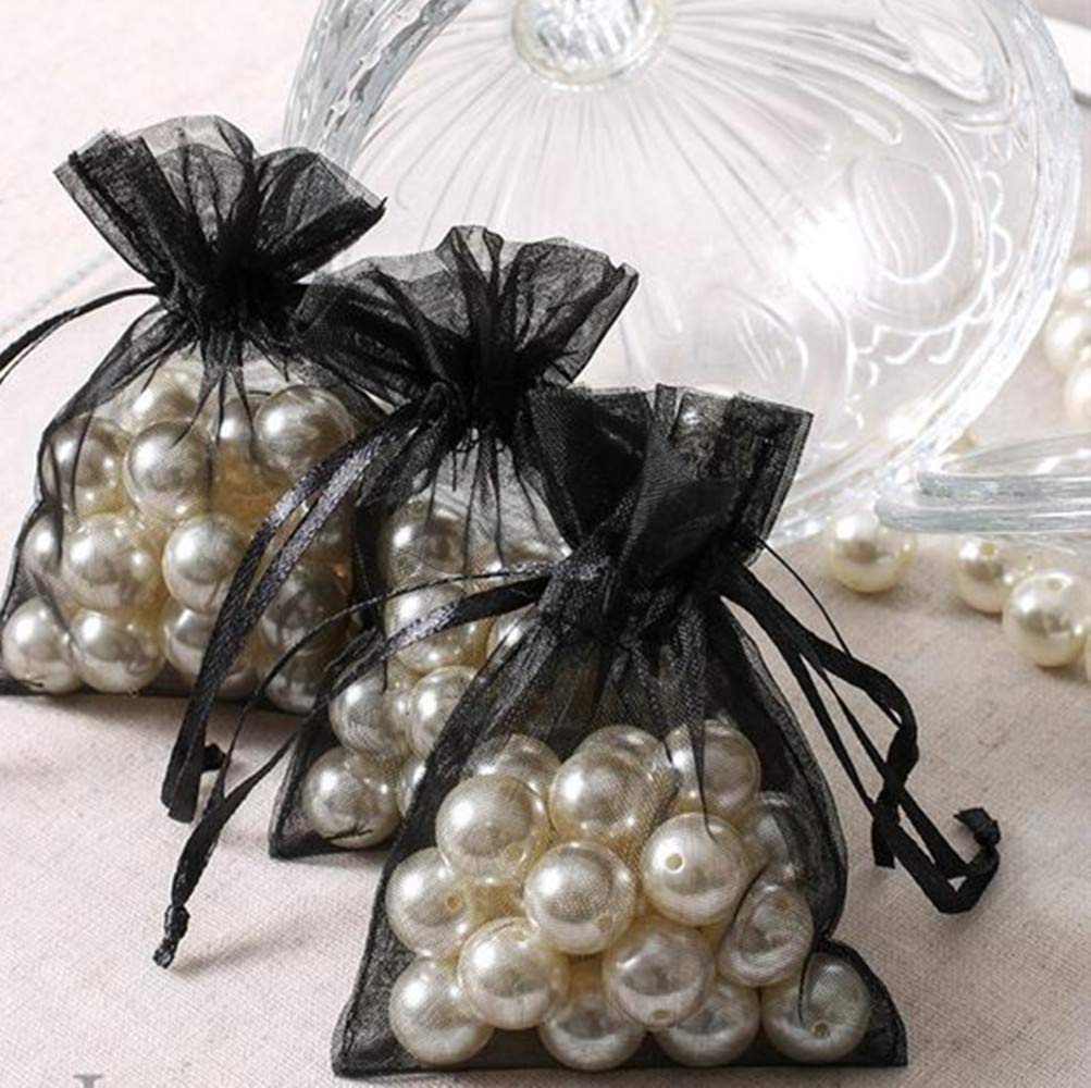 120 Sacchetti In Organza 10x15cm Nero - Per Gioielli, Regali, Matrimoni - Foto 5