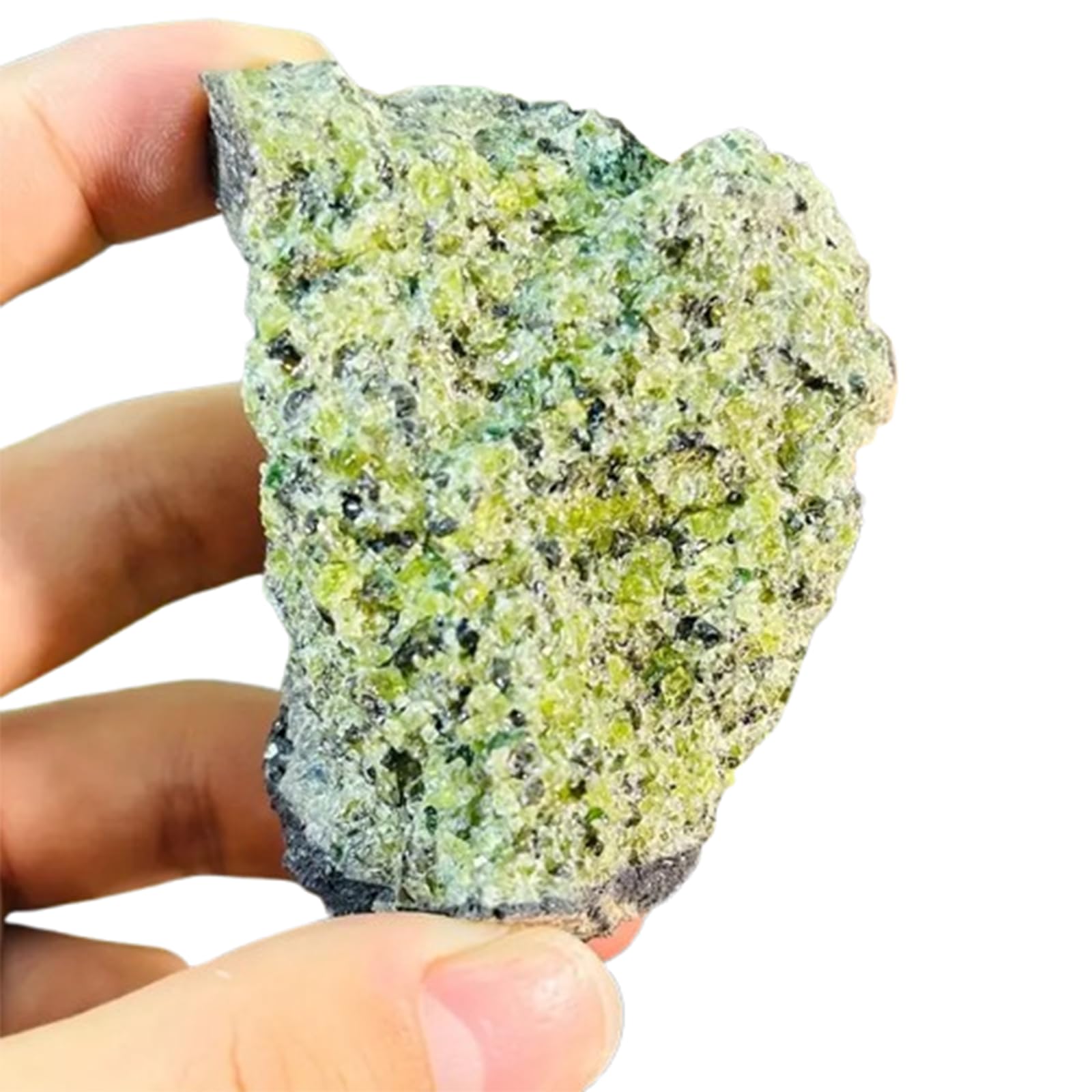 HUJWLBWF Crystal Olive Green,Irregular Raw Crystal Stone,Raw Gemstones Crystal Cluster Geode for Home Decoration, Fish Tank Decor DIY
