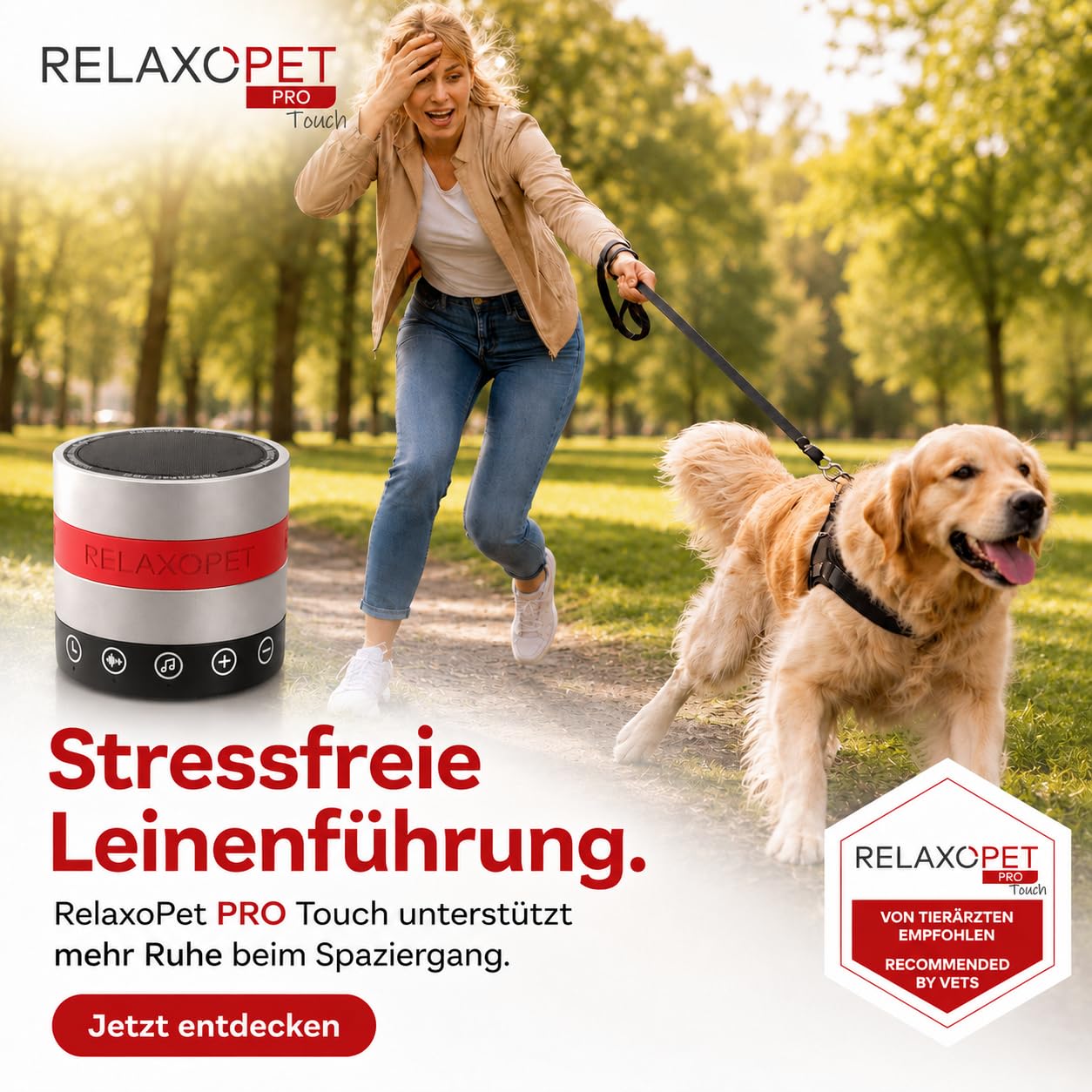 RelaxoPet® Pro Touch, Anti-Stress-System für Hunde, hochfrequente Klangwelten zur Entspannung. Bekannt aus 'Die Höhle der Löwen'