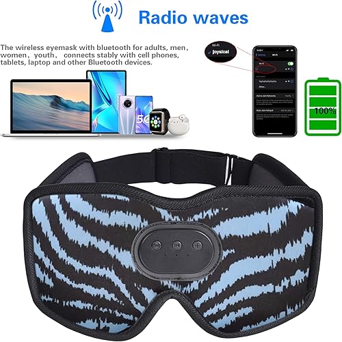 Miniatura 3 de Máscara de ojos para dormir con auriculares Bluetooth, auriculares para dormir, máscara de sueño inalámbrica Bluetooth 3D con altavoces estéreo