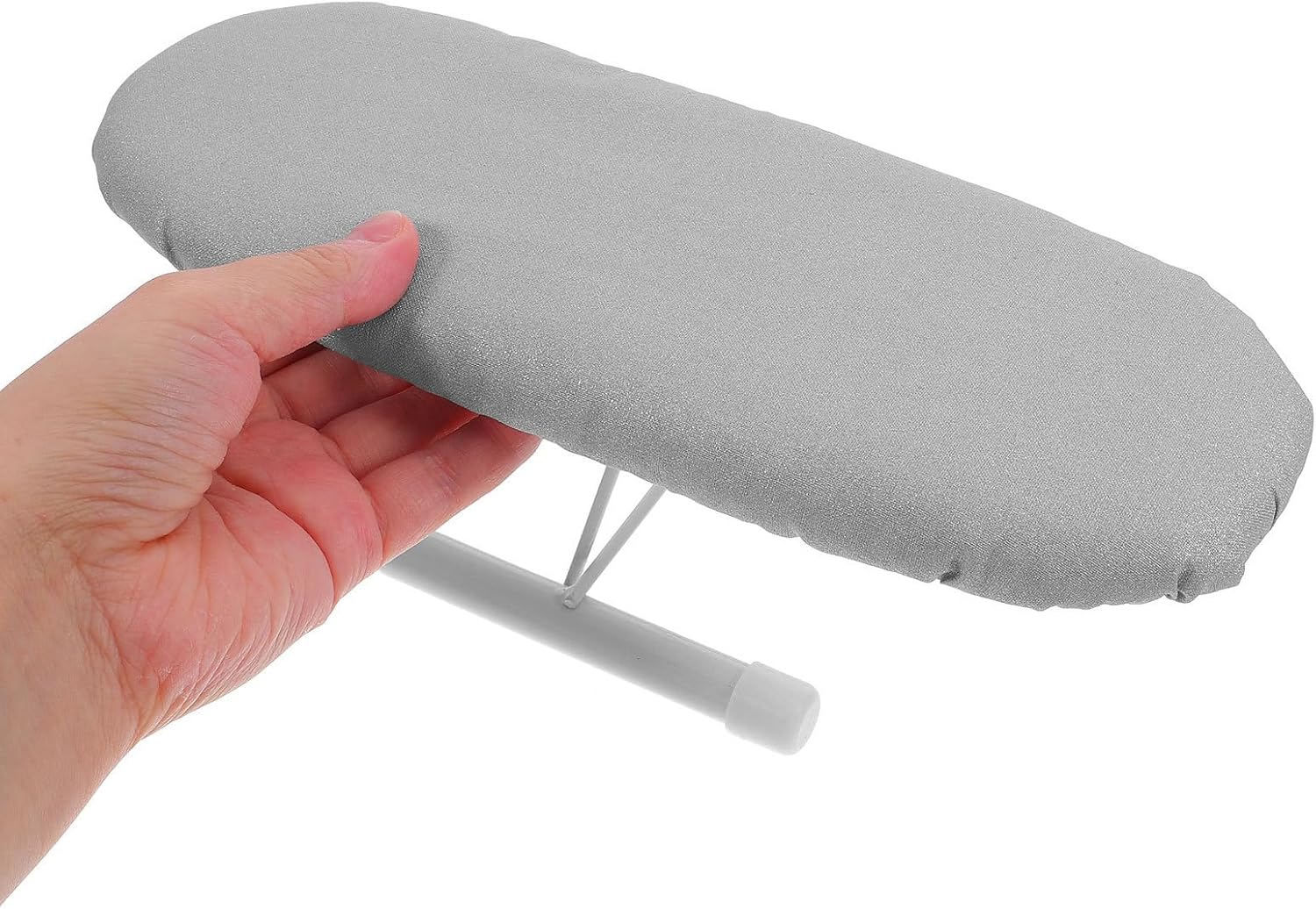 Folding Tabletop Ironing Stand Heat Resistant Sleeve Ironing Board with Silver Fabric Cover Compact Small Iron Rest for Home and Travel Use image 3