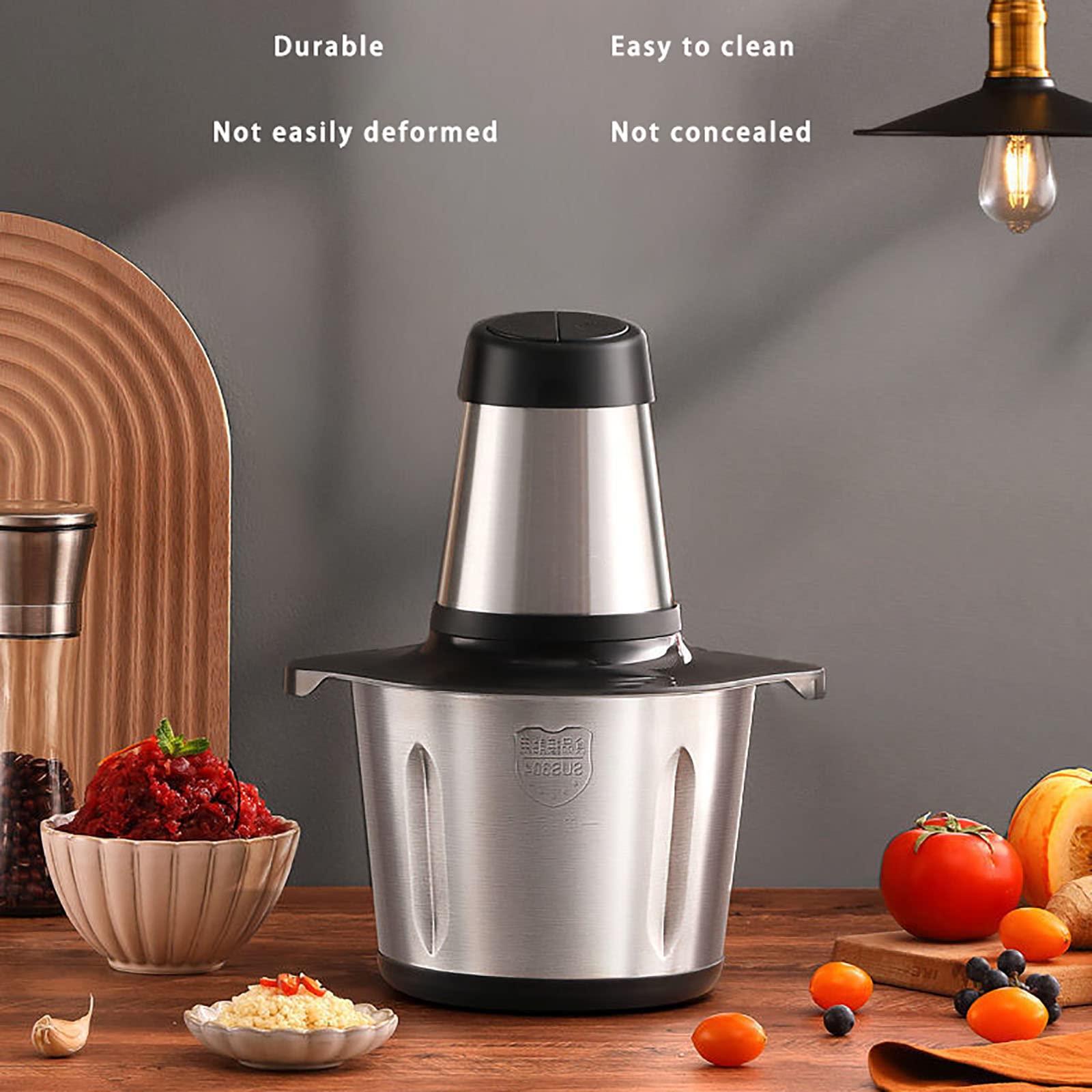 Tritatutto Elettrico Da 1500 W, 6,5 Litri - 3 Velocità, Lame In Acciaio Inox, Per Carne, Verdure, Frutta, Noci