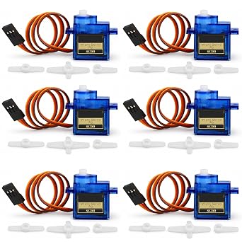 6-Pack SG90 9g Micro Servo Motor, Mini Analog, 180