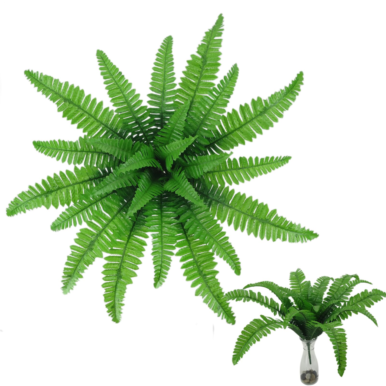 Générique Finta Felce, Verdeyante Realistico Resistente ai raggi UV, Artificiali Felci, per la Decorazione del Portico, Esterno, Patio, Parete, Soggiorno, Giardino,