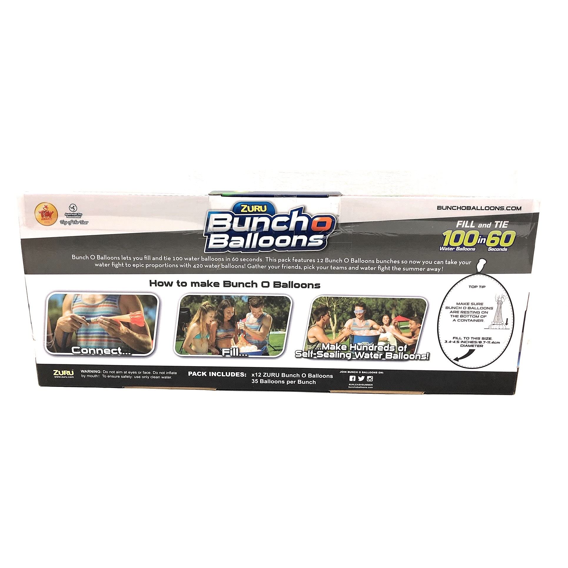 Kirkland Punch 420 Pieces (12 Bundles) 100 Water Balloons in 60 Seconds, Clear