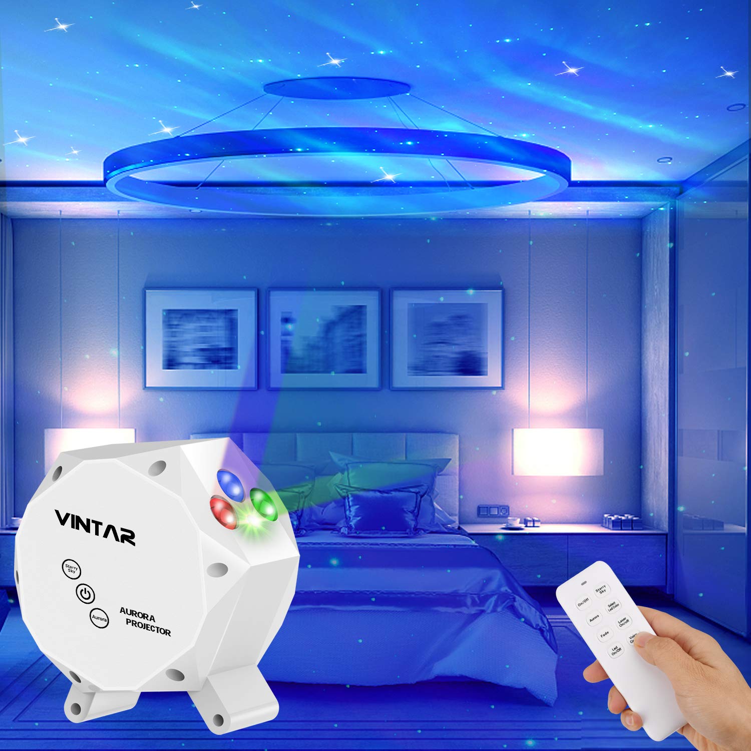 VINTAR Star Projector, Galaxy Projector with LED Nebula Cloud and Starlight,Night Light Projector with Remote Control for Baby Bedroom, Game Room/Home Theater/Room Decoration