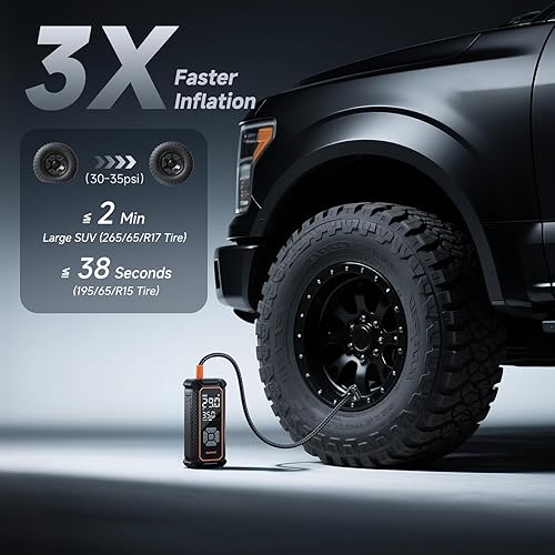 Miniatura 2 de OlarHike Potente compresor de aire portátil para inflado de neumáticos, inflado ultrarrápido y batería de larga duración, bomba de aire inalámbrica