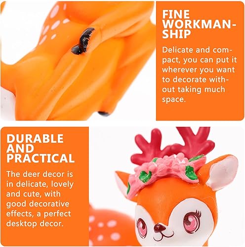 Miniatura 5 de Yardwe 4pcs Micro Paisaje Ornamento Bosque Animales Ciervos Familia Figuras Jardines de Hadas Animales Estatuas de Reno Cumpleaños Decoración Mini