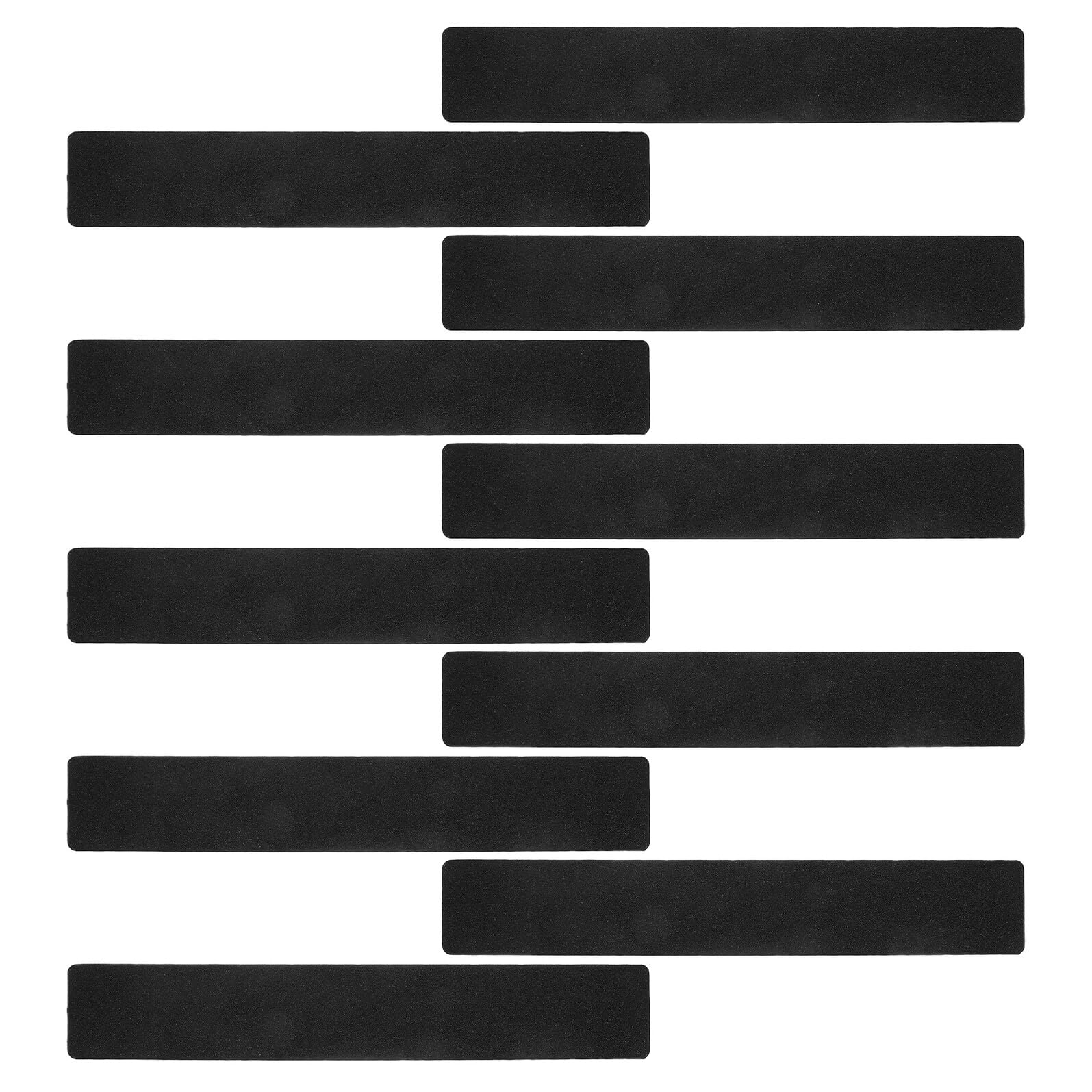 Sewroro Bande Antidérapante pour Marches d'Escalier 10 Pièces PVC Mat Sablé Noir 20X76 CM Adhésive Imperméable pour Escaliers Intérieurs et Extérieurs Protection Antidérapante