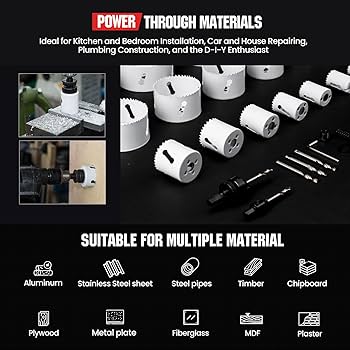 Bi Metal Hole Saw Kit, 30-Pieces All Purpose Combination