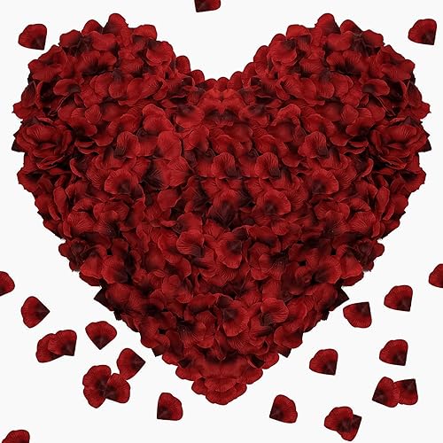 Vista 49 de 1000 pétalos de rosa artificiales, pétalos de rosa falsos para noches románticas, bodas, propuestas de decoración de flores de aniversario